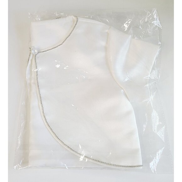 Girls Bolero Communion Special Occasion Satin Cardigan Size Medium White - Picture 10 of 10